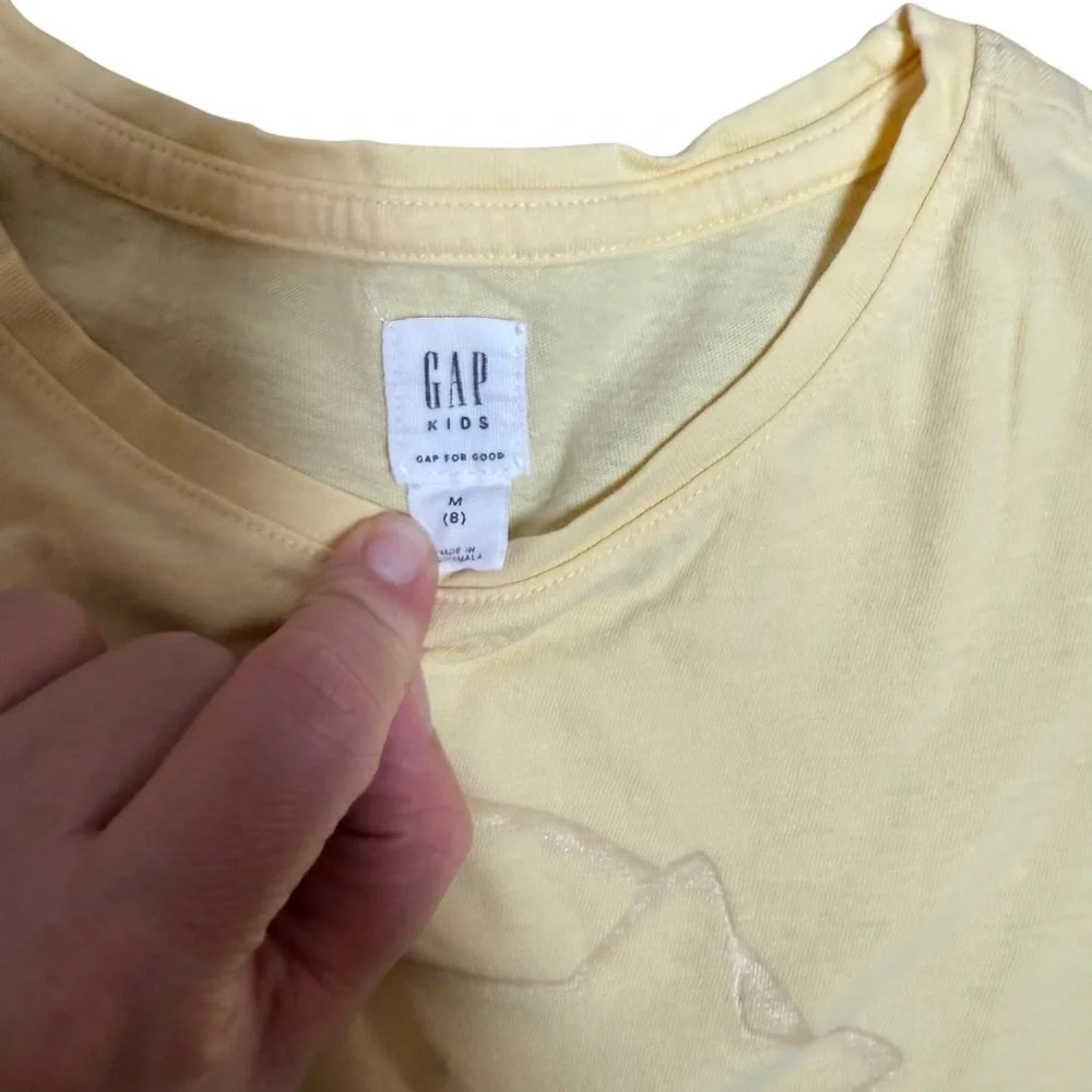 GAP Kids Yellow Emoji Graphic Short Sleeve Tee T-Shirt Size M (8)
